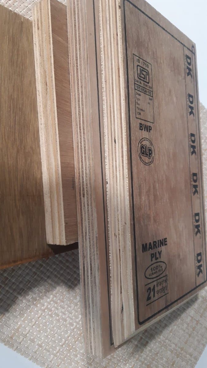 Stack of premium plywood sheets showing wood grain