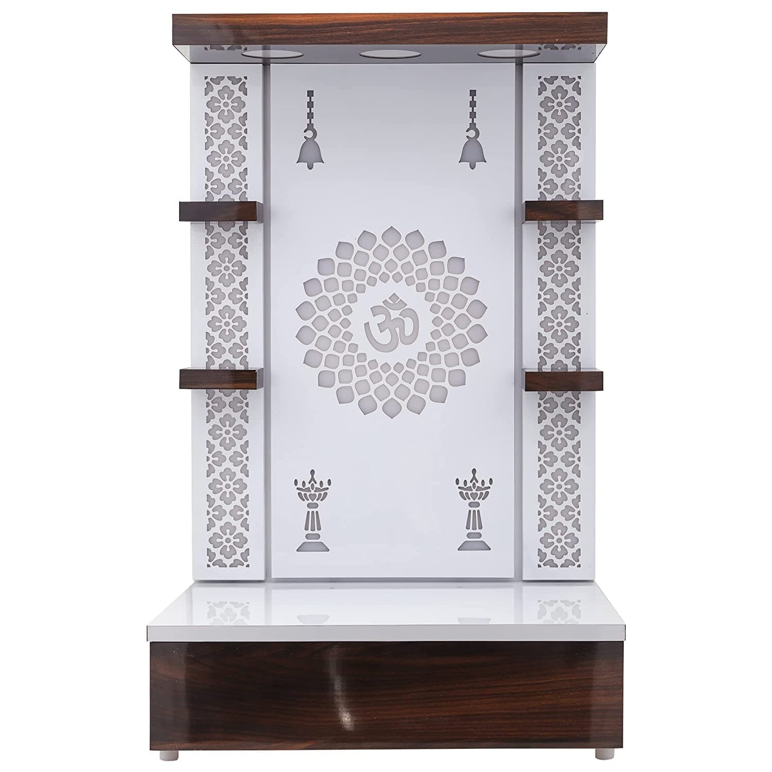 Custom-built wooden and PVC home temple unit